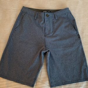 O’Neill hybrid stretch men’s shorts, size 28, heather blue